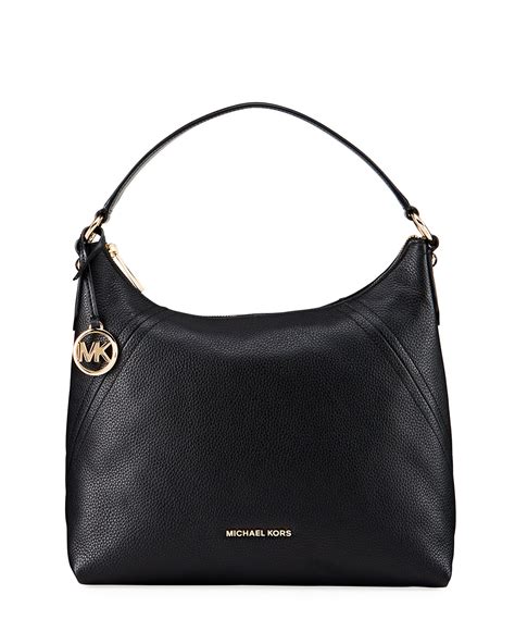 michael kors aria large shoulder bag black|Michael Kors shoulder bag.